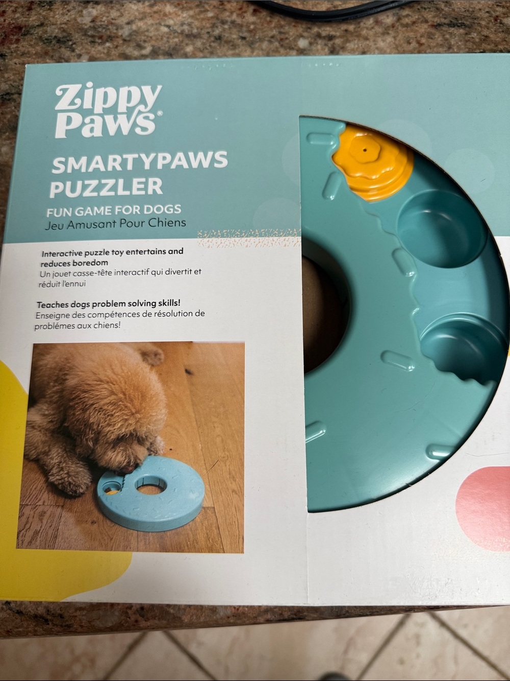 ZippyPaws SmartyPaws Puzzler Interactive Dog Toy - Teal & Yellow